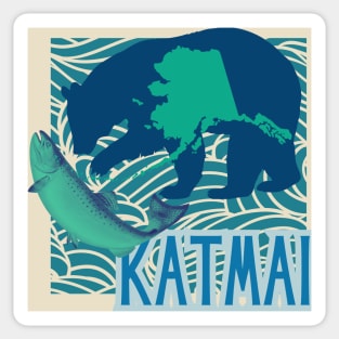 Katmai National Park, Alaska. Home of the Very Fattest Bears Sticker